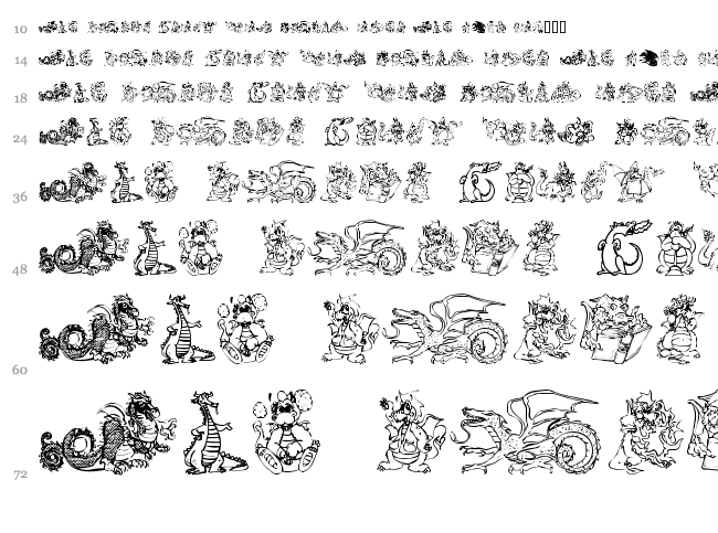 Lisa's Dragons font waterfall